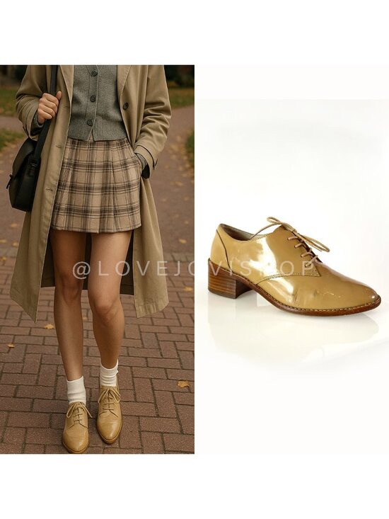 Louise et Cie Shoes - Academia | Louise et Cie Oxfords | Camel Patent Leather | Collegiate Prep